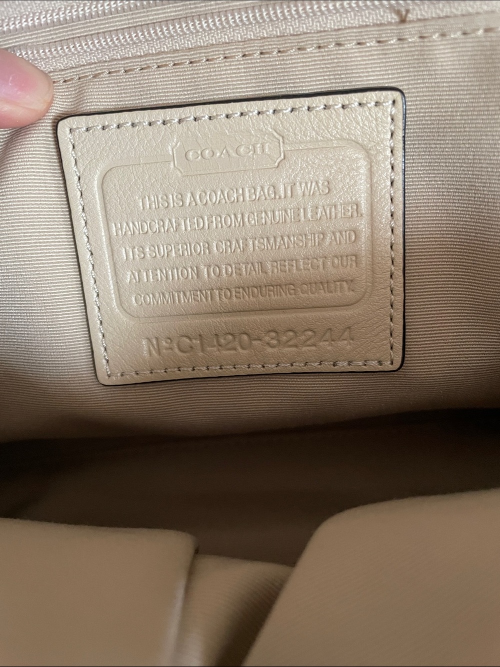 Coach Cream Leather Satchel with Silver Studs - Picture 6 of 6